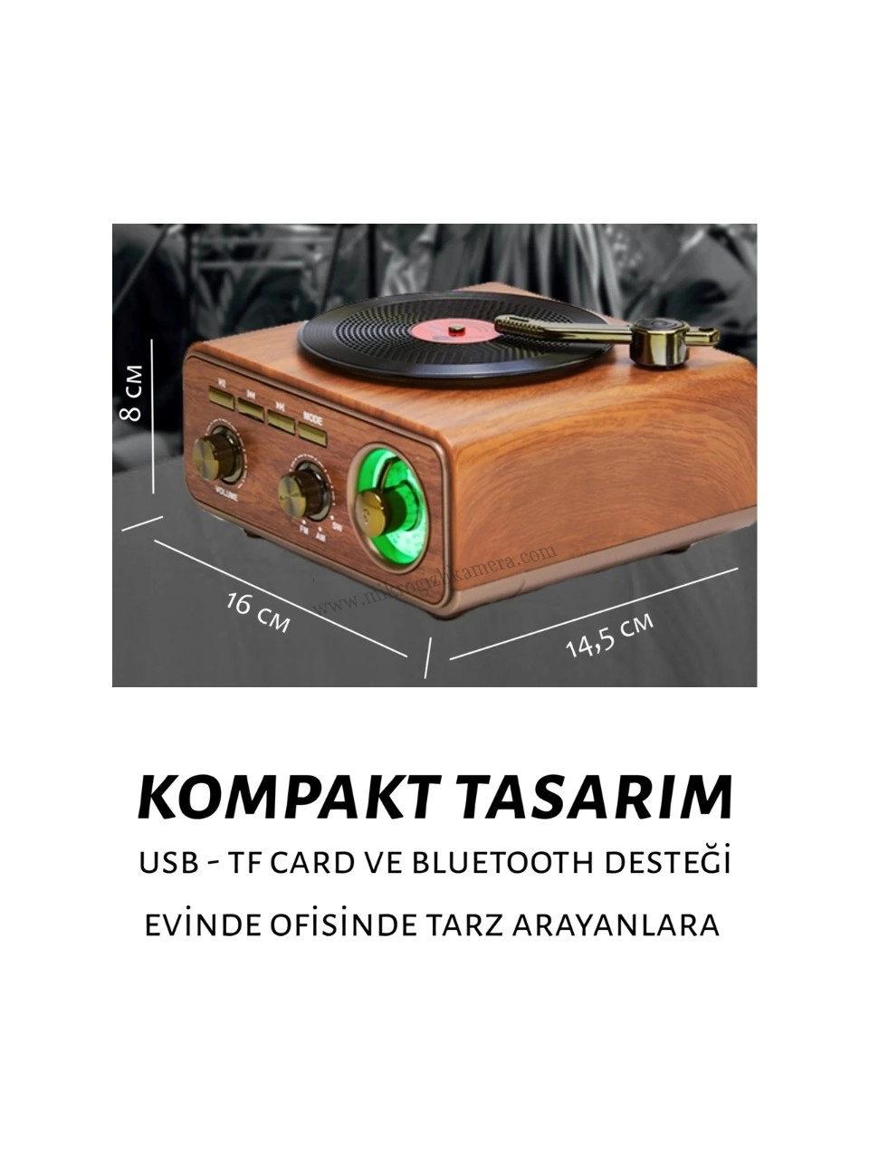 Plak Çalar Görünümünde Gizli Kamera