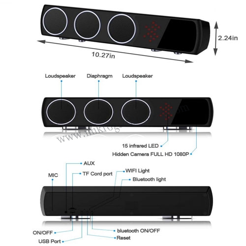 Bluetooth Hoparlör Gizli Kamera