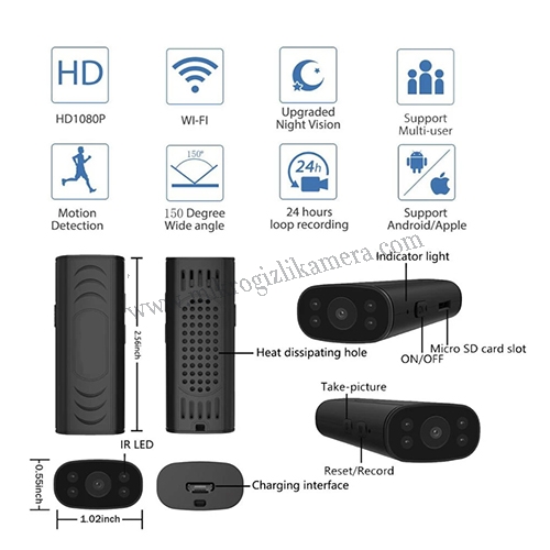 Mini Wi-Fi gizli Kamera